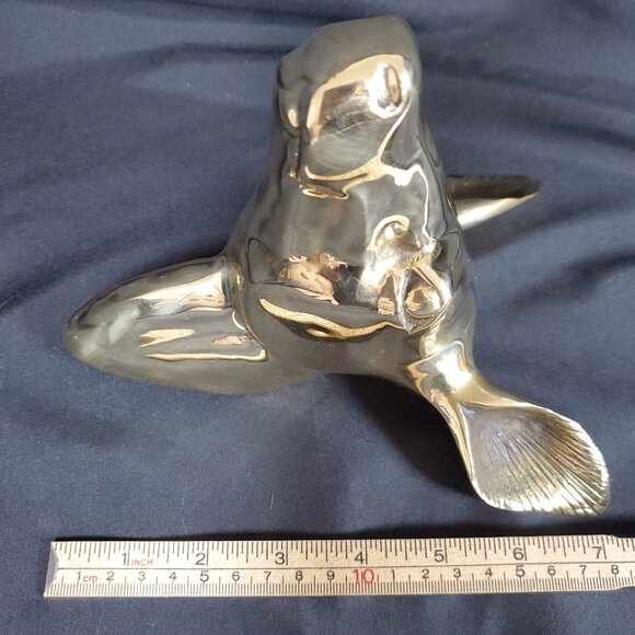 VTG Solid Brass Deer Head Wall Mount Polished Brass Stag Sculpture Rustic Lodge - Picture 7 of 14